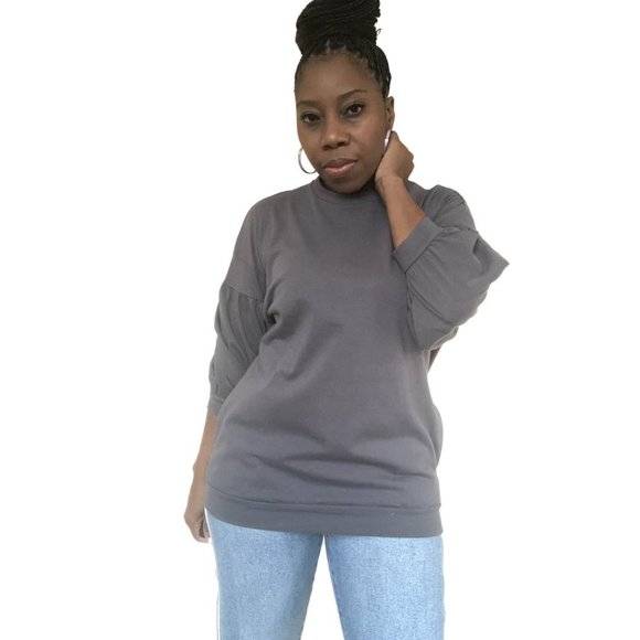 (NWT) Crewneck Longline Sweater with Pockets - Picture 3 of 8